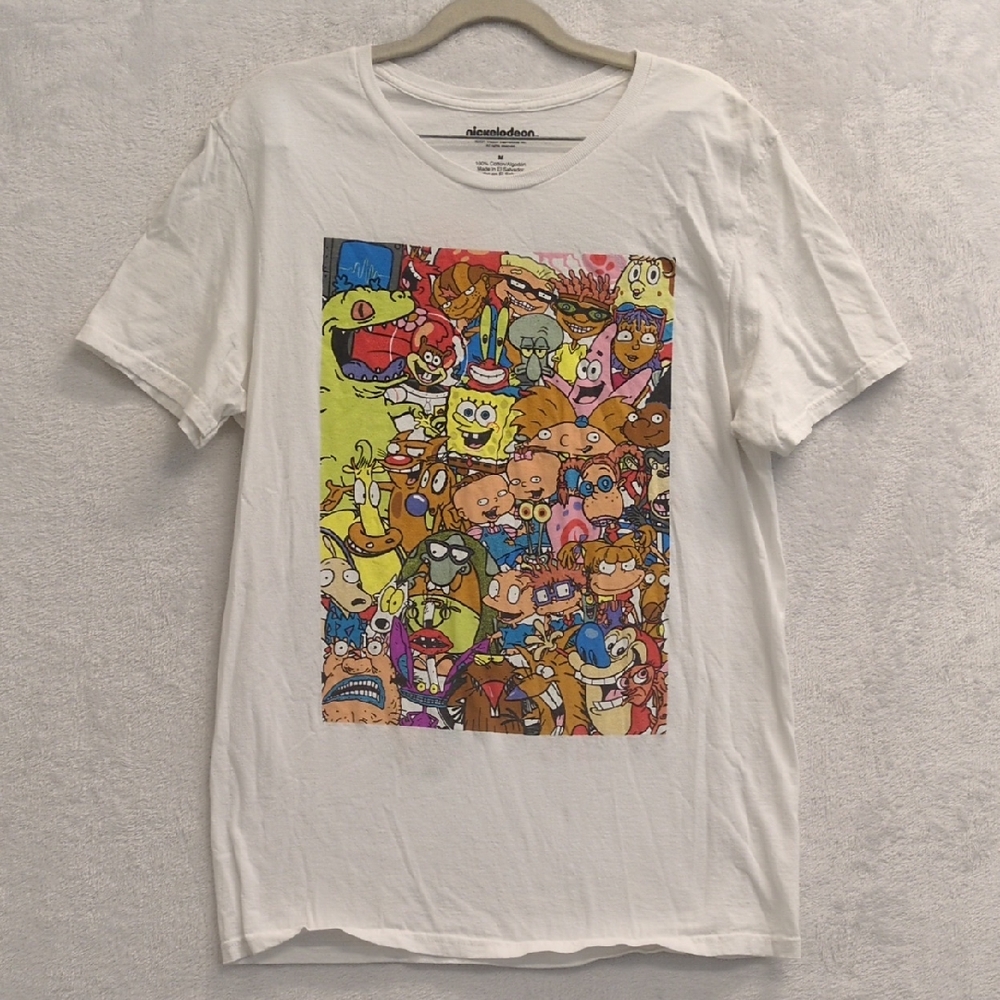 Nickelodeon Men's 90's Cartoons Collage Tee Shirt Size M
